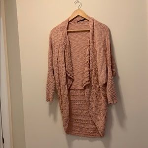 Crochet Cardigan in Mauve